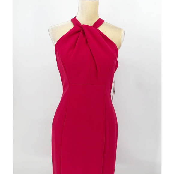 JULIA JORDAN Sheath Dress Size 8 Dragon Fruit Pink Halter Twist Sleeveless NWT - Picture 6 of 15